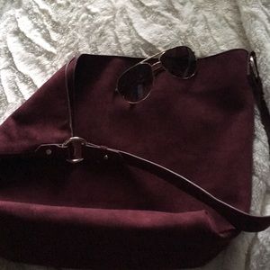 Burgundy suede handbag, Old Navy